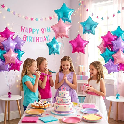 Purple Blue Star Balloons, 18 Inches Pink Purple Star Balloon - Image 4