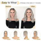SEGO Grey Hair Toppers for Women Real Human Hair No Bangs, Salt and Pepper Hair Topper, 7 * 13 CM Silk Base Clip In Top Pieces Add Volume -12 Inch G3 Light Grey Mix