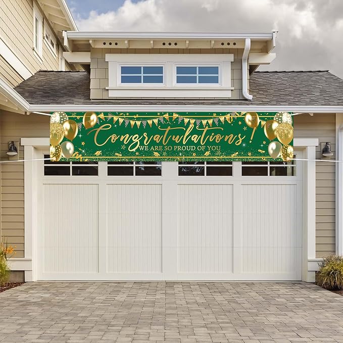 Graduation Decoration Banner Green and Gold Graduation 2026 Banner Sign Gold - Image 7