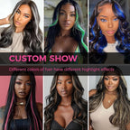 Lashey Hair Extensions Real Human Hair 48g 4pcs Blue 20 Inch Long Straight Seamless Clip in Hair Extensions Human Hair for Colored Highlight
