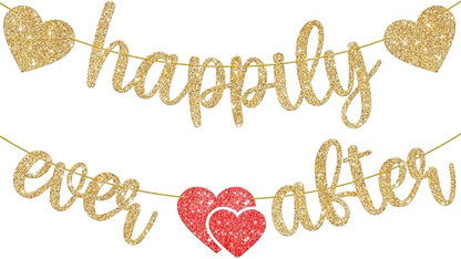 KatchOn Glitter Happily Ever After Banner 10 Ft, Bridal Shower Decorations | by KatchOn