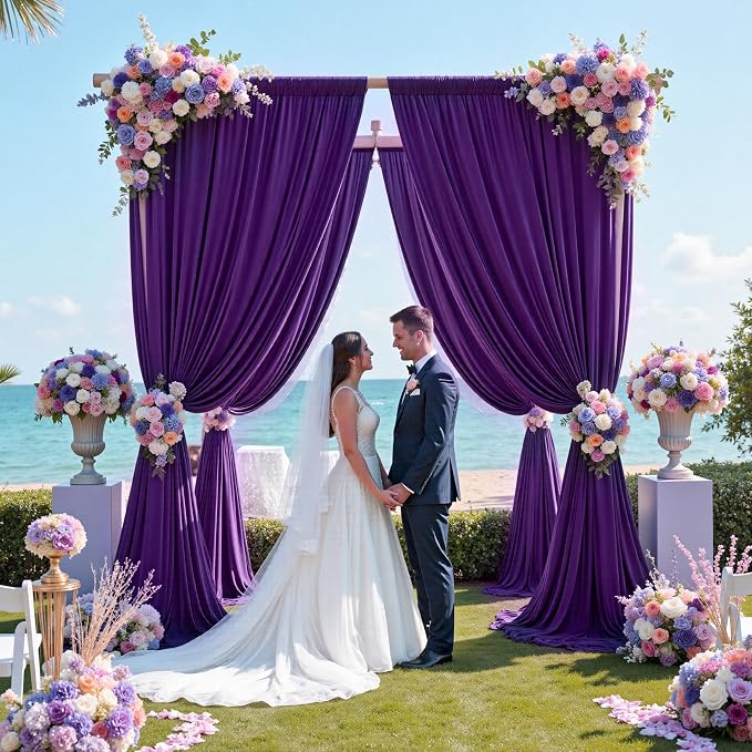 20ft x 12ft Purple Backdrop Curtains - Image 7