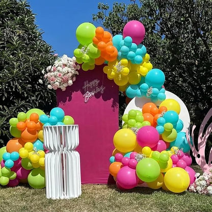 YMSZ Tropical Balloons Arch Kit, Hawaiian Rainbow Balloons | 136pcs Hot Pink - Image 5