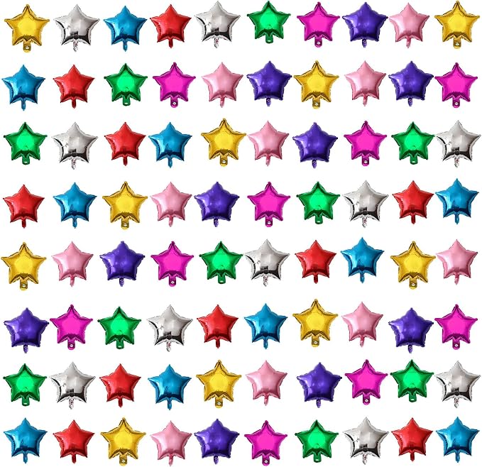 80pcs 5 Inch Mini Star Shape Foil Balloon by SLGZXXY