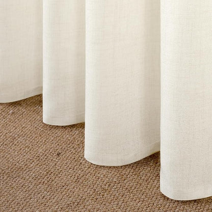 YoungsTex Ivory Linen Curtains 40 Inch Length, Kitchen Window Drapes Light - Image 7