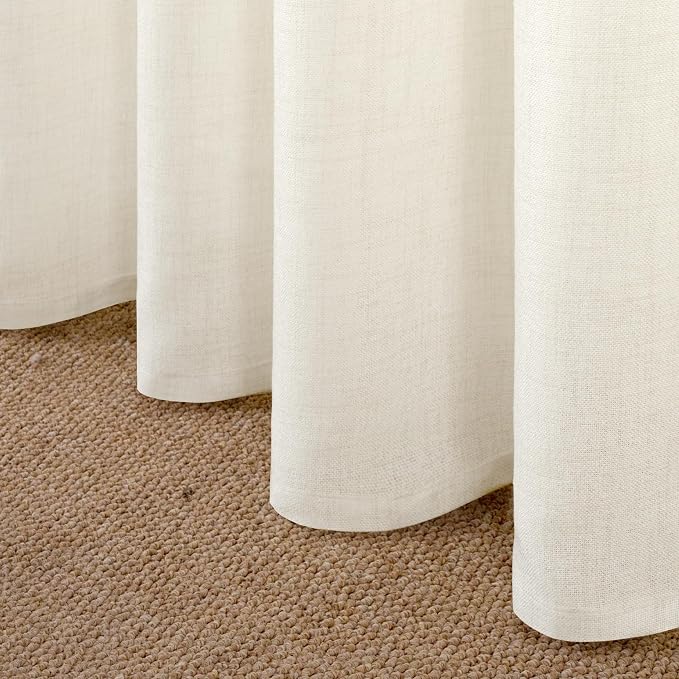 YoungsTex Ivory Linen Curtains 90 Inch Length - Image 8