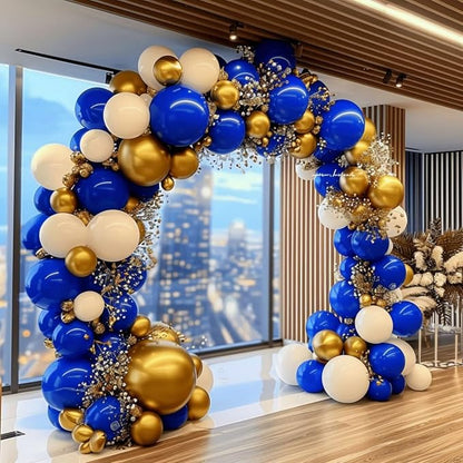 Royal Blue and Gold Balloon Garland Arch Kit - Image 3