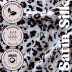 Satin Pillowcase Gift Set for Women – Brown Leopard, Silky Soft, Reduces Frizz | Includes Satin Eye Mask & Scrunchie | for Curly Hair, Sensitive Skin | Perfect