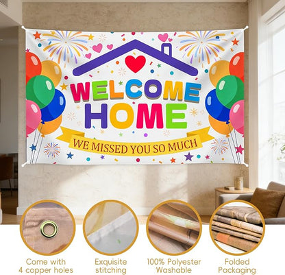 Welcome Home Banner Backdrop 6x4ft We Missed You Sign | Photography Background - Image 3