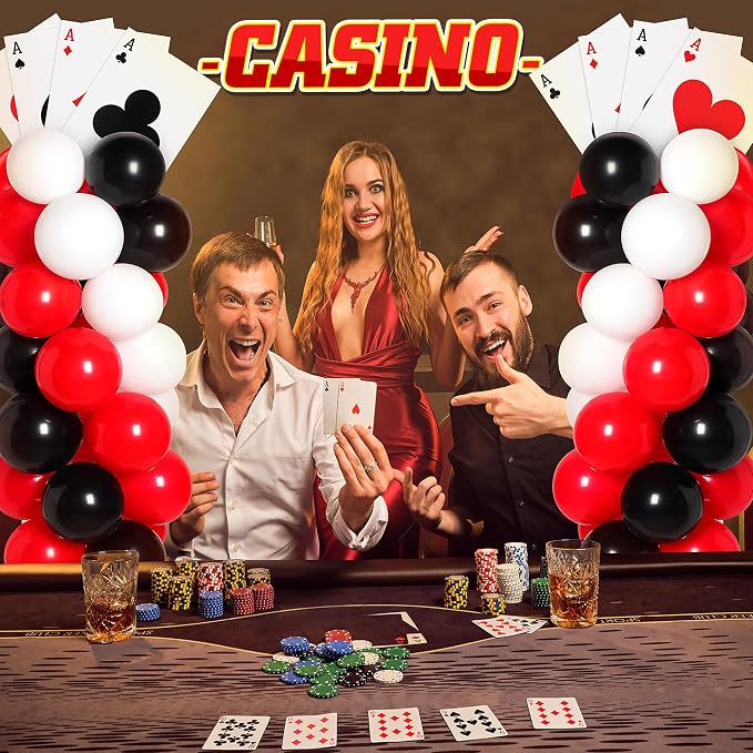 2 Sets Casino Theme Party Decoration Adjustable Poker Themed Balloon Column - Image 7