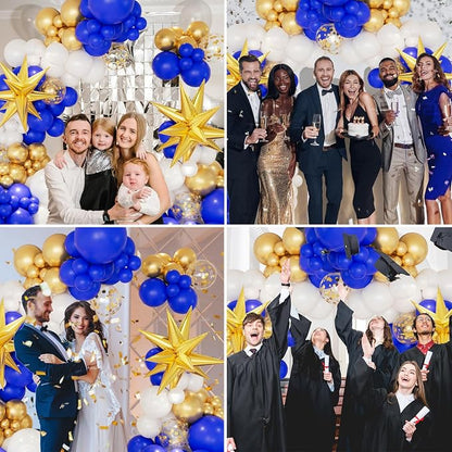 146pcs Blue and Gold Balloons Garland Arch Kit - Image 5