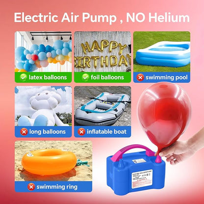 Electric Balloon Pump, 110V 600W Portable Dual Nozzles Balloon Pump, Air Pump - Image 3