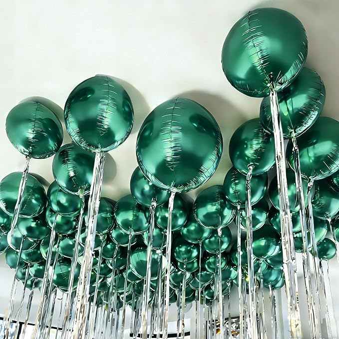 Biapian 12Pcs Emerald Green Round Balloons Foil, Large Metallic Green Balloons - Image 5