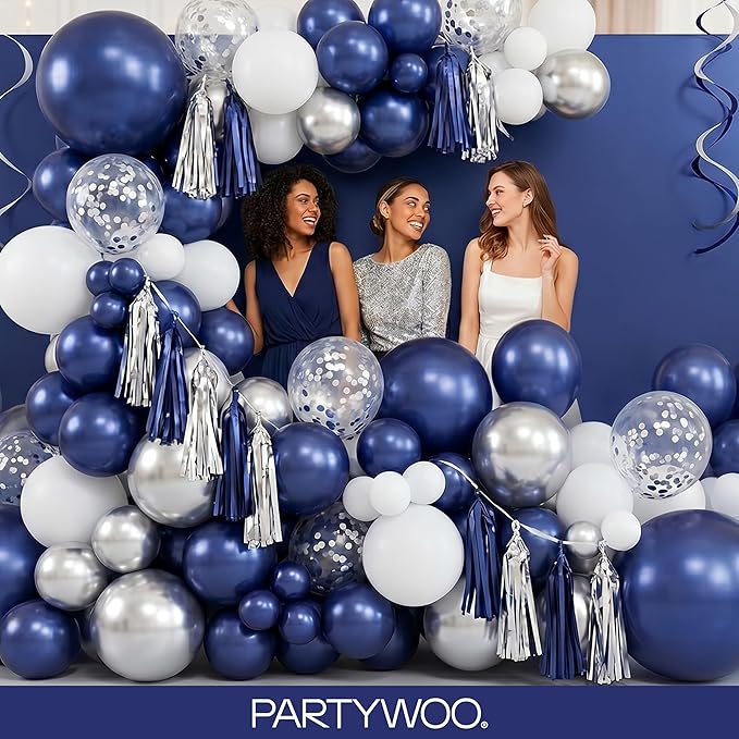 PartyWoo Navy Blue Balloons 130pcs Dark Blue Color 18 12 10 5 Inch | 18 12 10 5 - Image 5