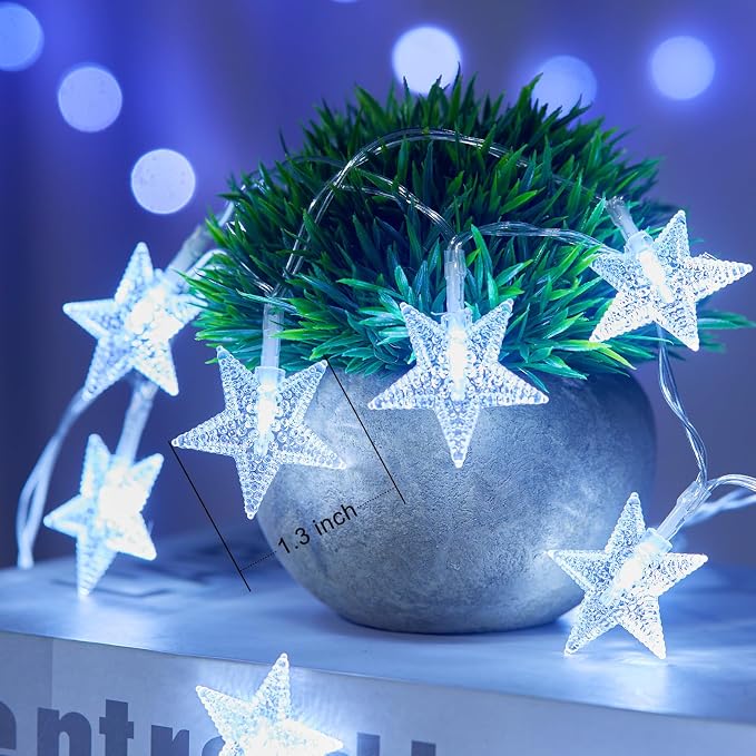 Minetom Star String Lights Battery Operated - 17 ft 50 LED Star Fairy String - Image 2