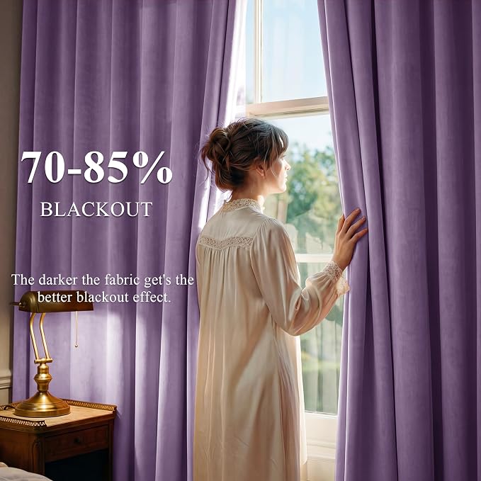 Lavender Velvet Privacy Curtains - Image 3