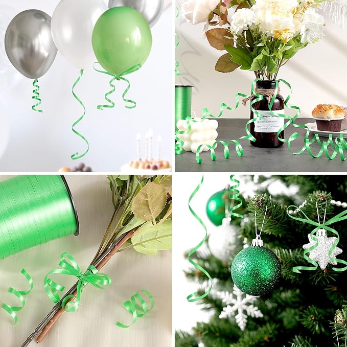 500 Yards Green Curling Ribbon, 1/5 Inch Wide Balloons String Ribbons - Image 6