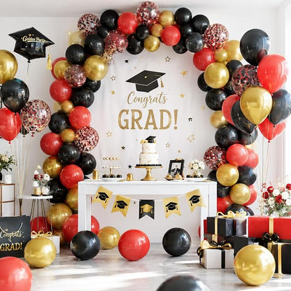 Black Gold Red Balloons, Baby Shower, Anniversary, Graduation, Wedding Party - Image 8