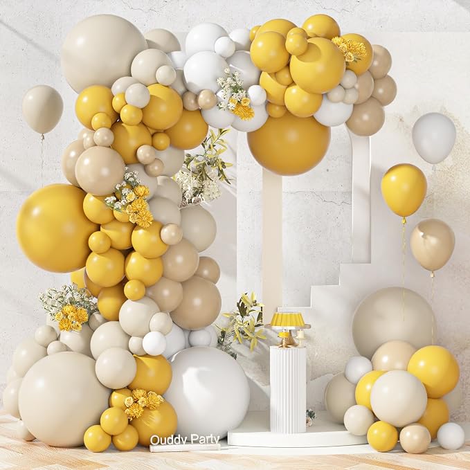 Ouddy Party 149Pcs Mustard Yellow Balloon Arch Garland Kit 18 12 10 5 Inch | by OuddyParty