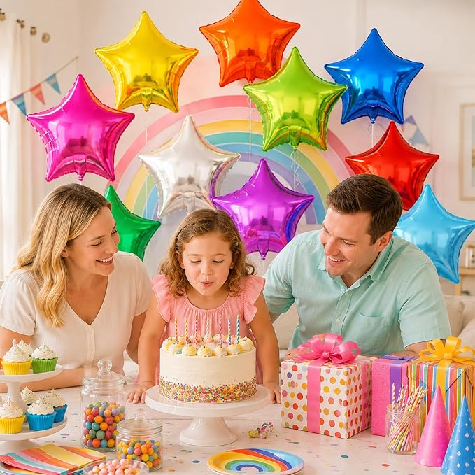 FEYG Star Foil Balloons, 18 Inches, - Image 4