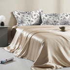 Satin Pillowcase 1 Pack-Black and White Peony Tulips Vintage Floral Silky Pillow Cover for Hair and Skin,King Size 20x36 Inch Soft Cooling Printed Pillow Cases with Hidden Zipper,Gifts for Women Men