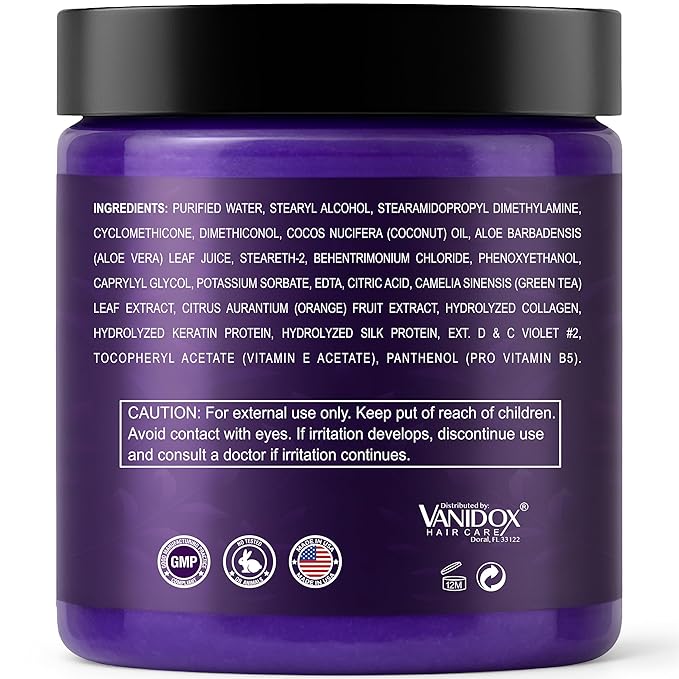 Silver Shine Purple Hair Mask for Gray Hair – Deep Conditioning Toner Treatment to Neutralize Brassiness, Restore Moisture & Brighten Dull Hair – Paraben & Sulfate Free, Made in USA, 8oz