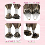YoungSee U Tip Hair Extensions Human Hair Brown Highlight K Tip Hair Extensions Real Human Hair 24 Inch Keratin Hair Extension Blonde Highlight Utip Extension Dark Brown Highlight Blonde 50s/50g