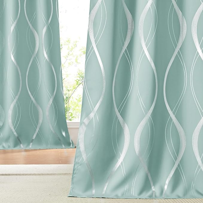 NICETOWN Aqua Blue Curtains 72 inch Long - Image 6