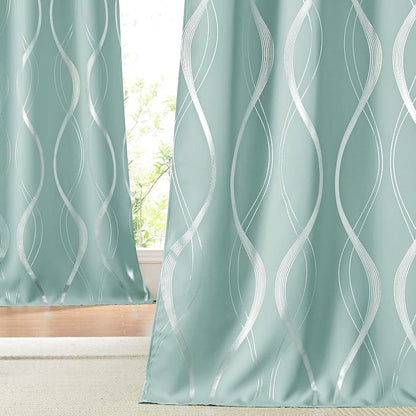 NICETOWN Aqua Blue Curtains 72 inch Long - Image 6