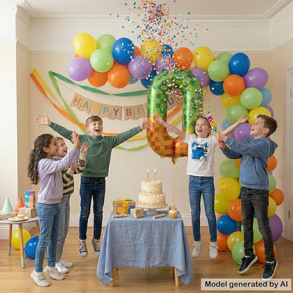 40 Inch Pixelated Number 0 Foil Balloon - Image 7