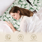 ZIMASILK 100% Pure Mulberry Silk Pillowcase for Hair and Skin Health,Both Sides 19 Momme Silk Floral Print,1pc (King 20''x36'',White Leaves)