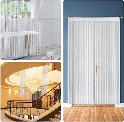 WILLBOND 4 Pcs String Curtains Glitter Fringe Curtains - Image 5