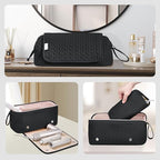 Hair Tools Travel Bag Karsyon Heat Resistant Mat Case Hot Tools Straightener, Curling Iron,Hair Dryers,Haircare Accessories Travel Essentials for Women 2 in 1 Organizer Bags (Black)