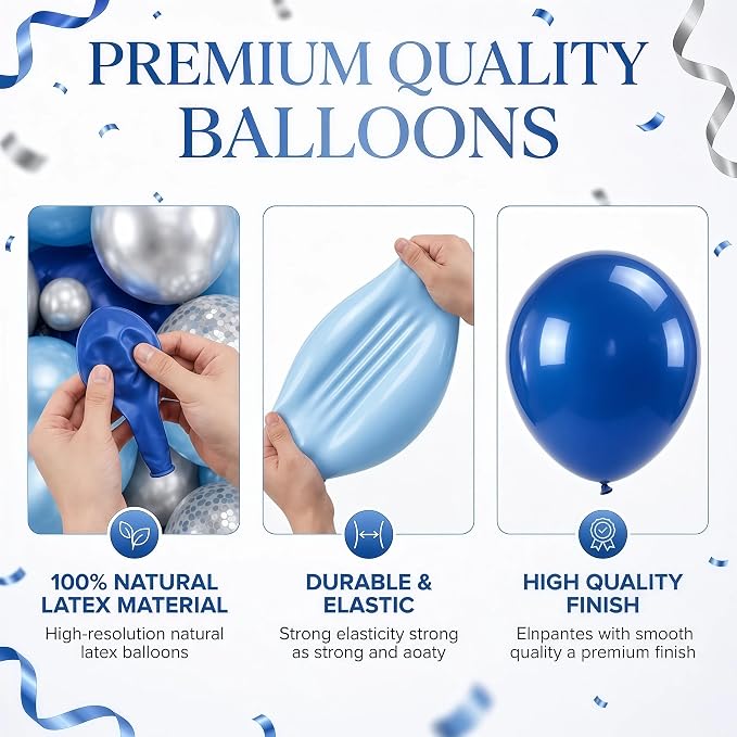 Blue Silver Balloon Column Stand - Image 5