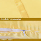 NTBAY Zippered Satin Pillow Cases for Hair and Skin, Luxury King Hidden Zipper Pillowcases Set of 2, 20x36 Inches, Yellow