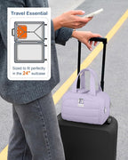 TOPDesign Travel Toiletry Bag for Women, Puffer Large Toiletry Bag, Lightweight Cosmetic Makeup Organizer with Handle for Traveling, Accessories, Essentials, Toiletries (Light Purple)
