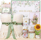 Get Well Soon Gift Baskets for Women, Self Care Gifts for Women Birthday Care Package Spa Kit, Inspirational Sunflower Christmas Gifts for Mom Her Friend Sister Wife, Thinking of You Sympathy Gift