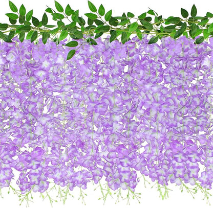 ZINHO 60 Branches Wisteria Hanging Flowers, Artificial Wisteria Flowers Garland by ZINHO