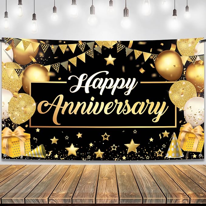 KatchOn Gold Happy Anniversary Banner by KatchOn