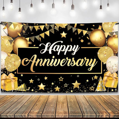 KatchOn Gold Happy Anniversary Banner by KatchOn
