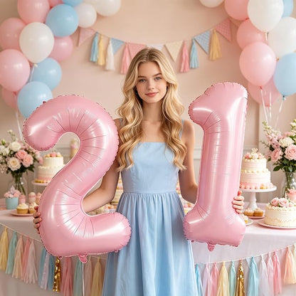 TONIFUL 40 Inch Pastel Pink Number 2 Balloons Large Foil 2nd Birthday Decor | - Image 6