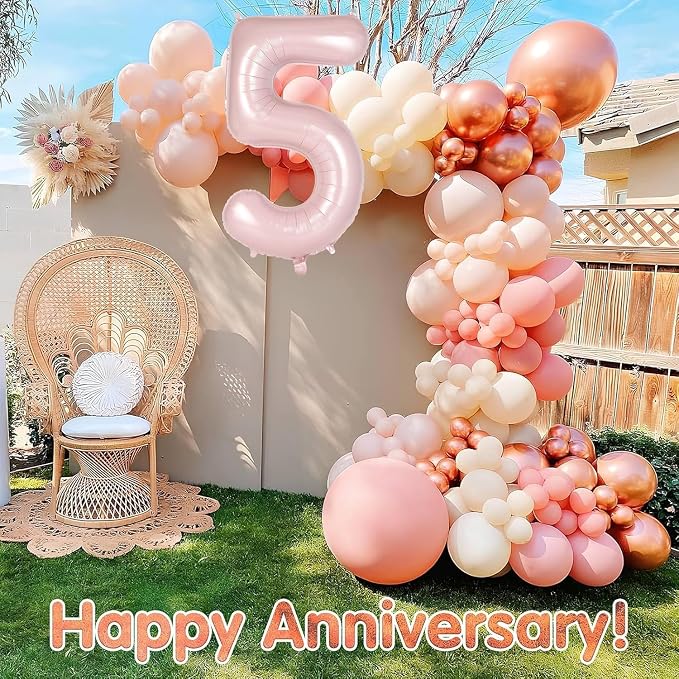 Light Pink Number 25 Balloon, 40 Inch Giant Mylar Number Balloons, Large Foil - Image 6