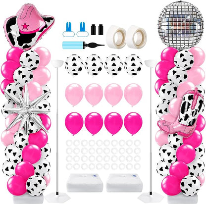 Kasyat 2 Sets Disco Cowgirl Balloon Column Stand Kit by Kasyat