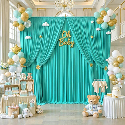10x12 ft Turquoise Backdrop Curtains - Image 7