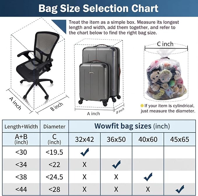 Wowfit Large Plastic Bags for Comforters & Pillows, 5 CT, 1.6 Mil | - Image 3