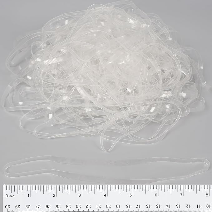 Rubber Bands Large 8inx0.2in Clear Rubber Band 50Pcs by Damyda