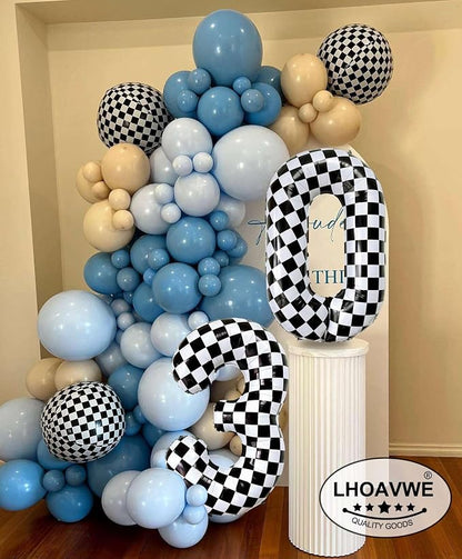 LHOAVWE Number 13 Checkered Balloons 40 Inch Giant Race Car Checkered 13 Number - Image 7