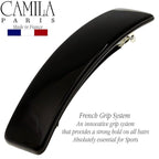 Camila Paris CP1476 French Hair Barrette Clip for Girls, Rubberized Automatic Clasp Strong Hold Grip Hair Clips for Women, No Slip and Durable Styling Girls Hair Accessories, Made in France