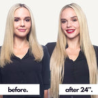 Irresistible Me Real Human Hair Extensions Clip Ins – 100% Human Hair Clip In Extensions for Length & Volume – Invisible Extension – Heat Resistant & Dyeable – Platinum Blonde, 24 Inches