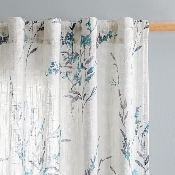 MYSKY HOME Linen Sheer Curtains 84 inches Long by MYSKYHOME